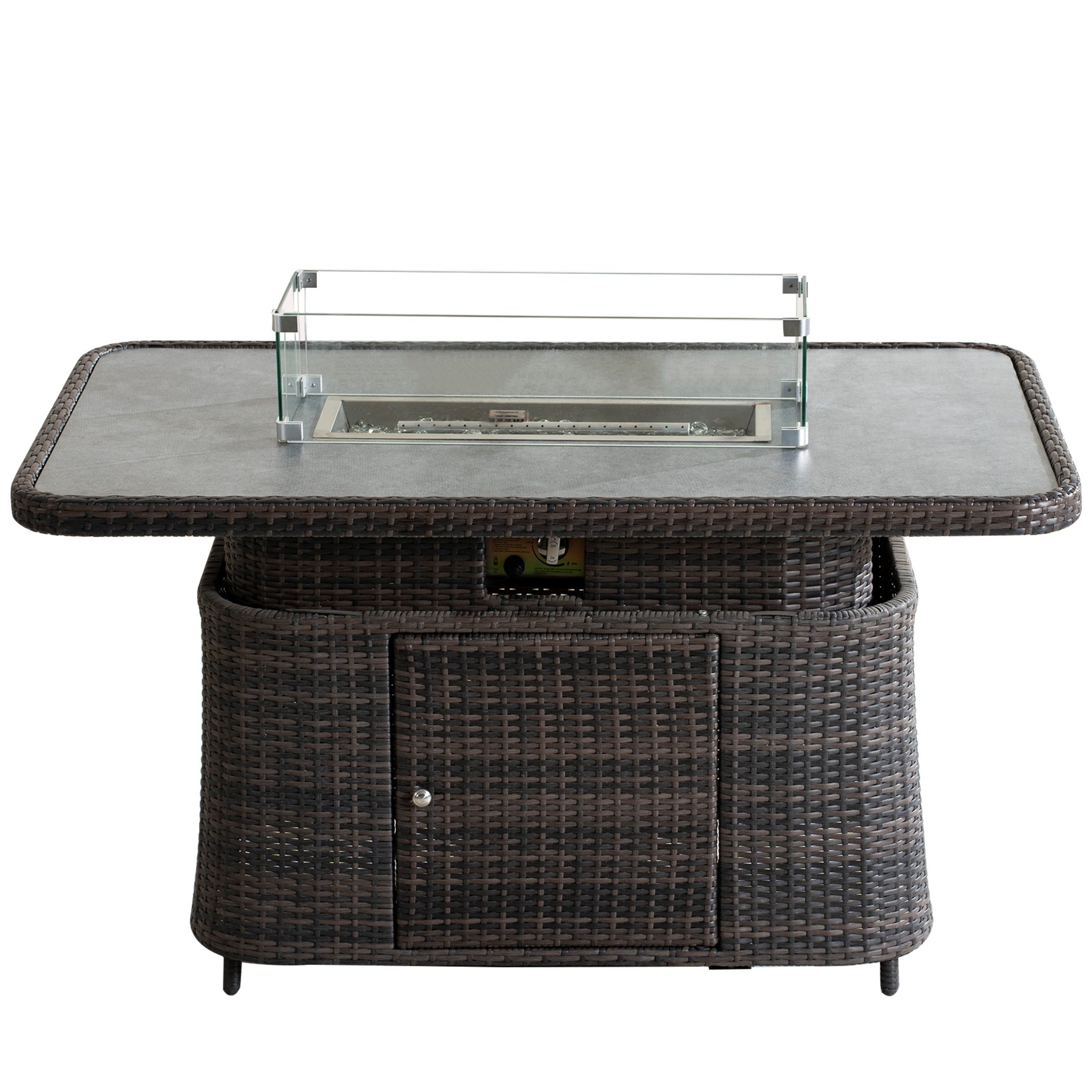 Aluminum Adjustable Fire Pit Table with Tempered Glass Top (PAG-2403RT)