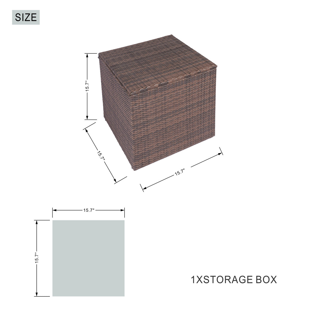 Santiago 7-Pieces Fire Pit Set with TerraFlame Rectangle Fire Pit Table (PAG-1403B+2170)