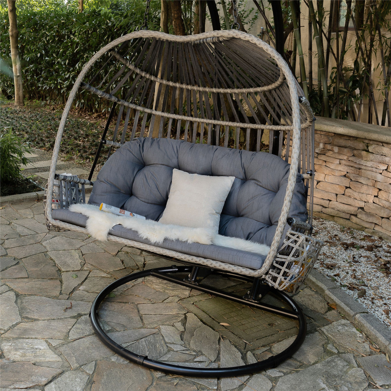 High-end Comfortable  Double Hanging Basket Chair (PAL-2120)