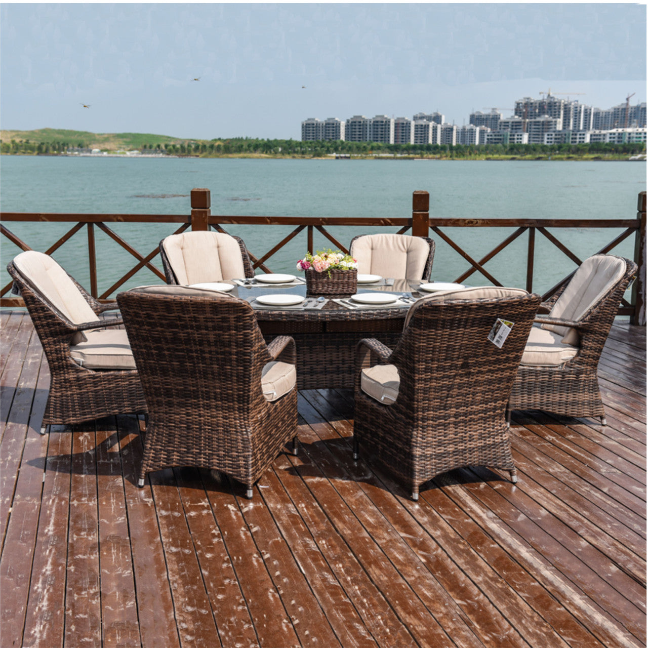 Parma 6-Seat Outdoor Dining Set – Oval Dining Table (PAD-1713)