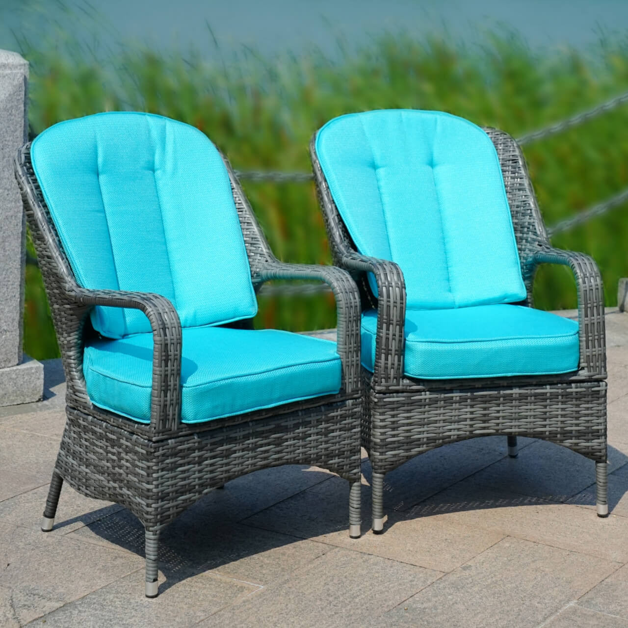 Cyan Cushion Covers for a Set of Patio Chair (PAC-009-Cover)