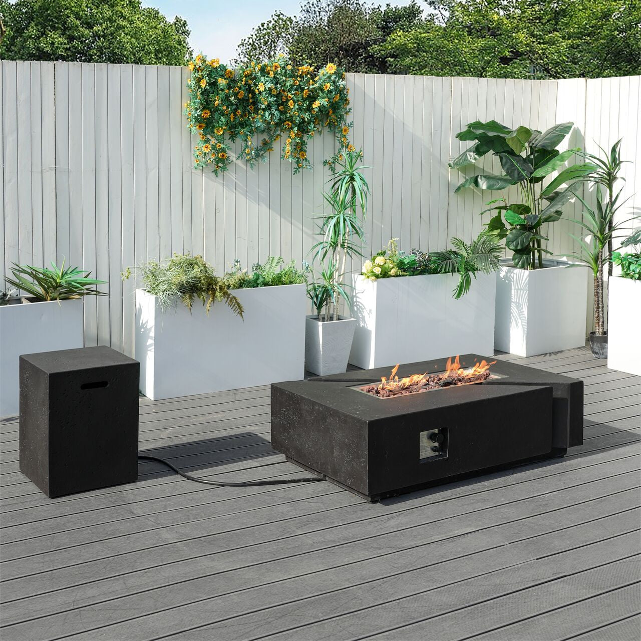 A Set of rectangular cement stove table with gas cylinder cover