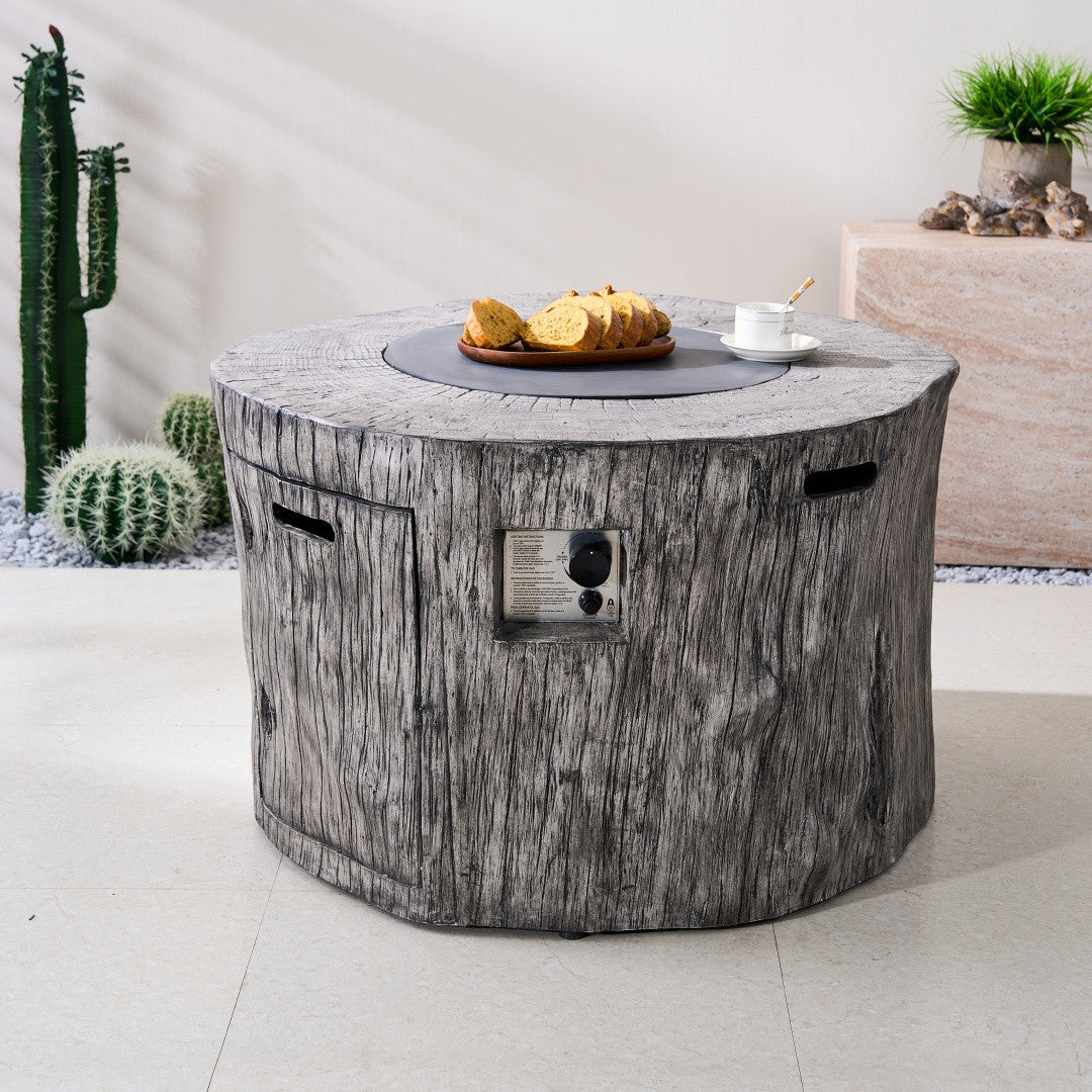 TerraFlame Round Faux Wood Fire Pit Table for Outdoor Use (PAG-2180)