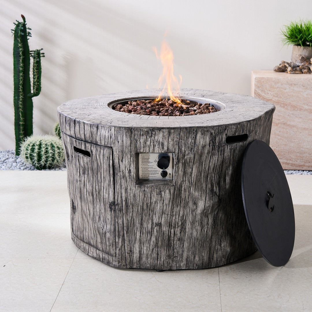 TerraFlame Round Faux Wood Fire Pit Table for Outdoor Use (PAG-2180)