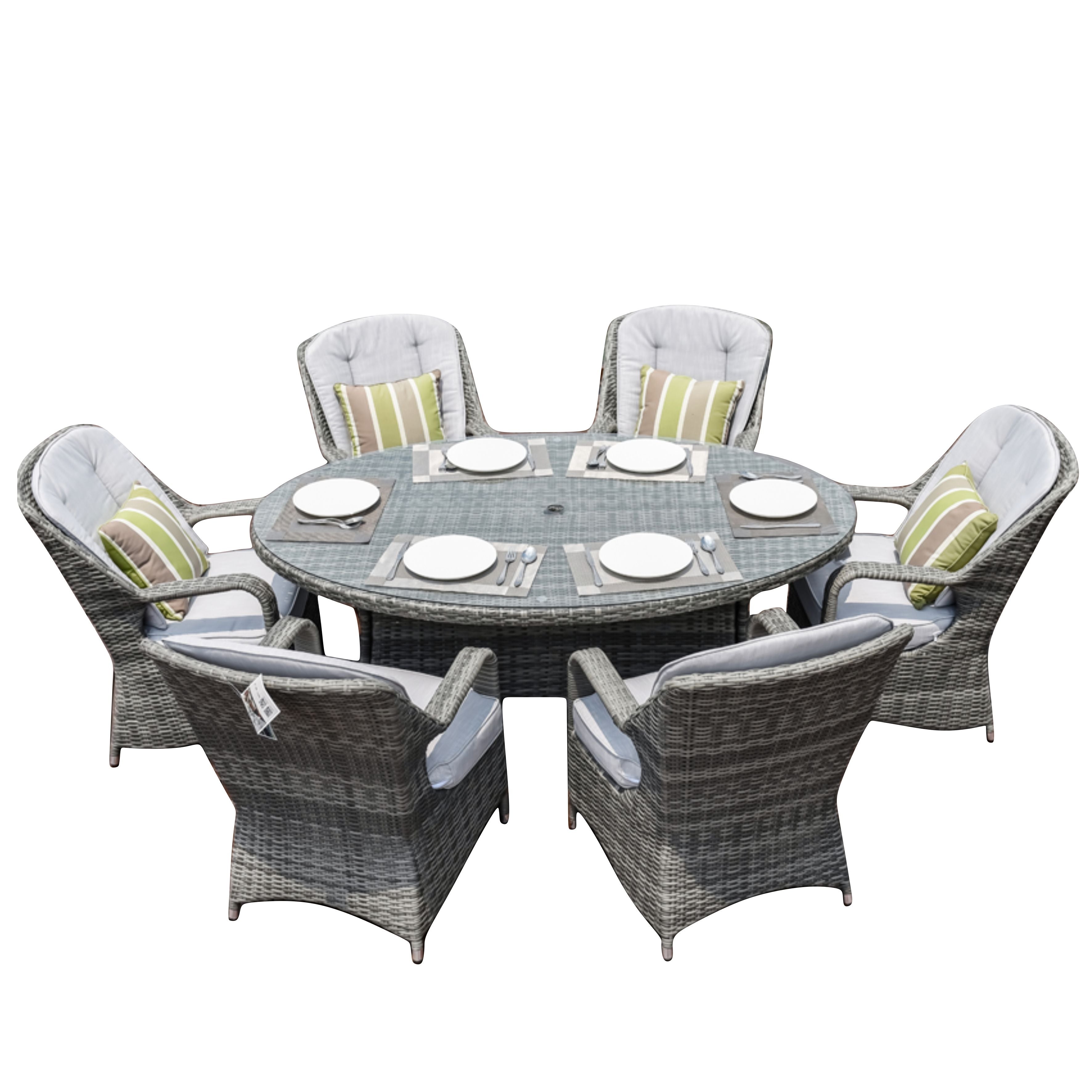 Parma 6-Seat Outdoor Dining Set – Oval Dining Table (PAD-1713)
