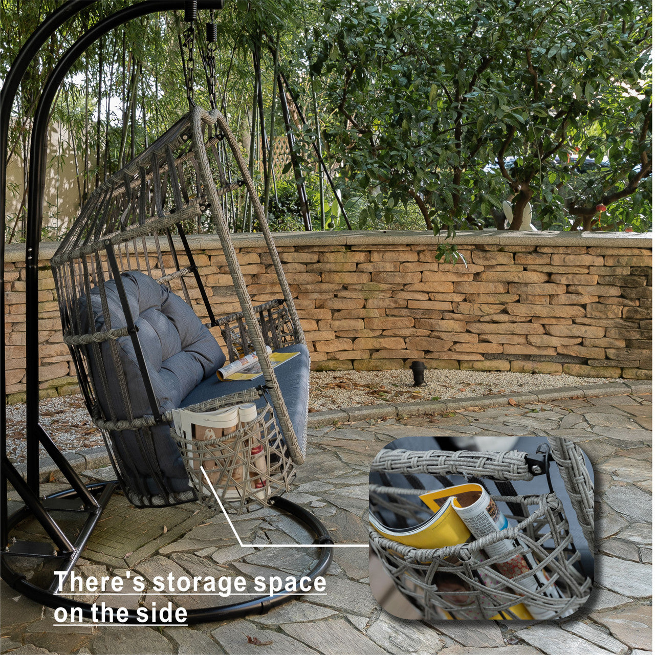 High-end Comfortable  Double Hanging Basket Chair (PAL-2120)