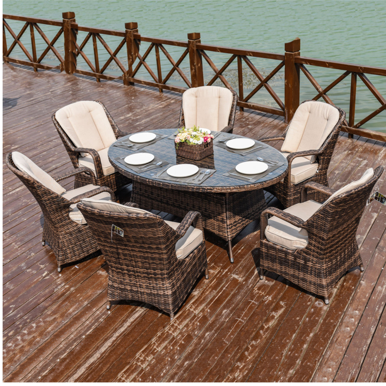 Parma 6-Seat Outdoor Dining Set – Oval Dining Table (PAD-1713)