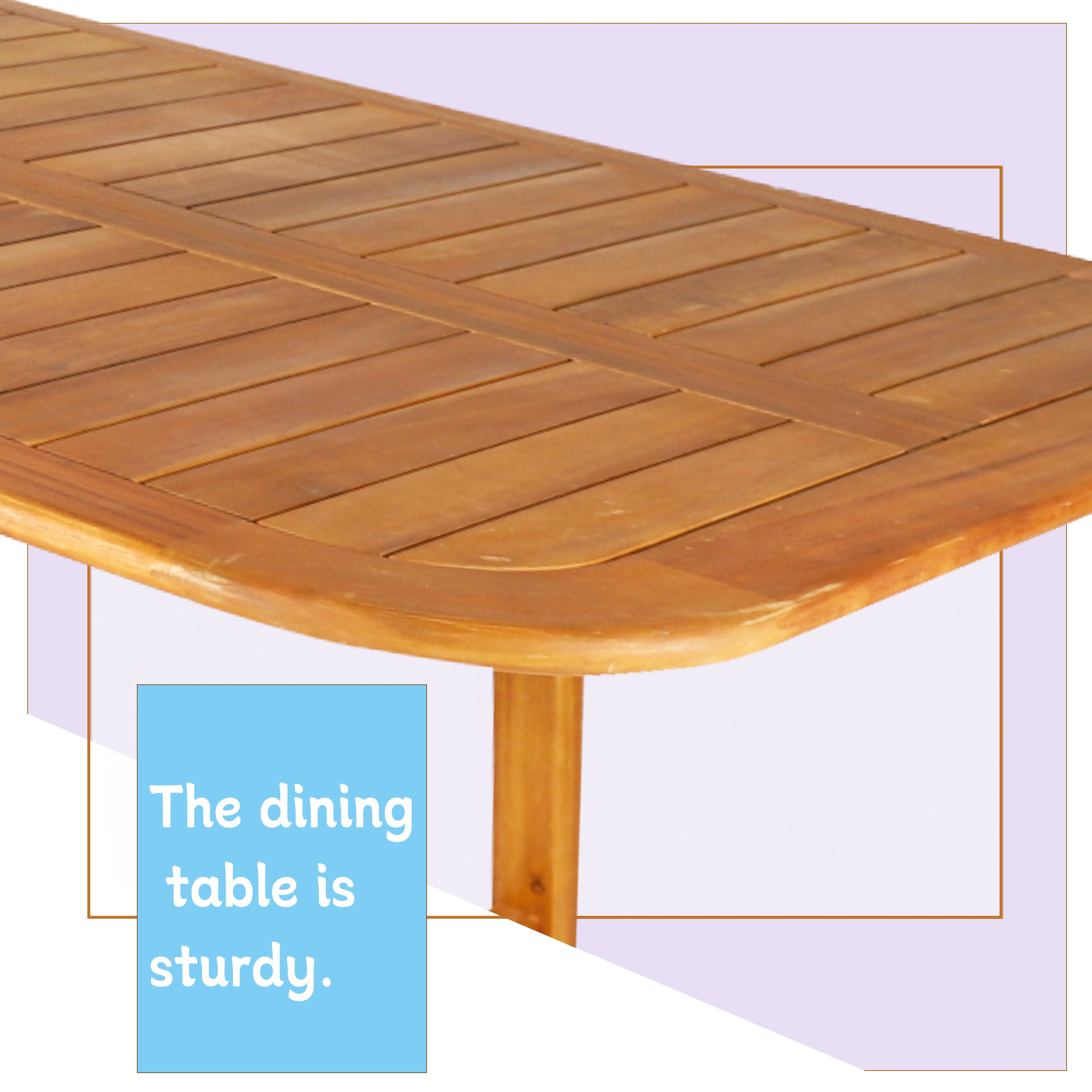 Expandable Solid Acacia Wood Dining Table – 86”–109” Rustic Outdoor Table