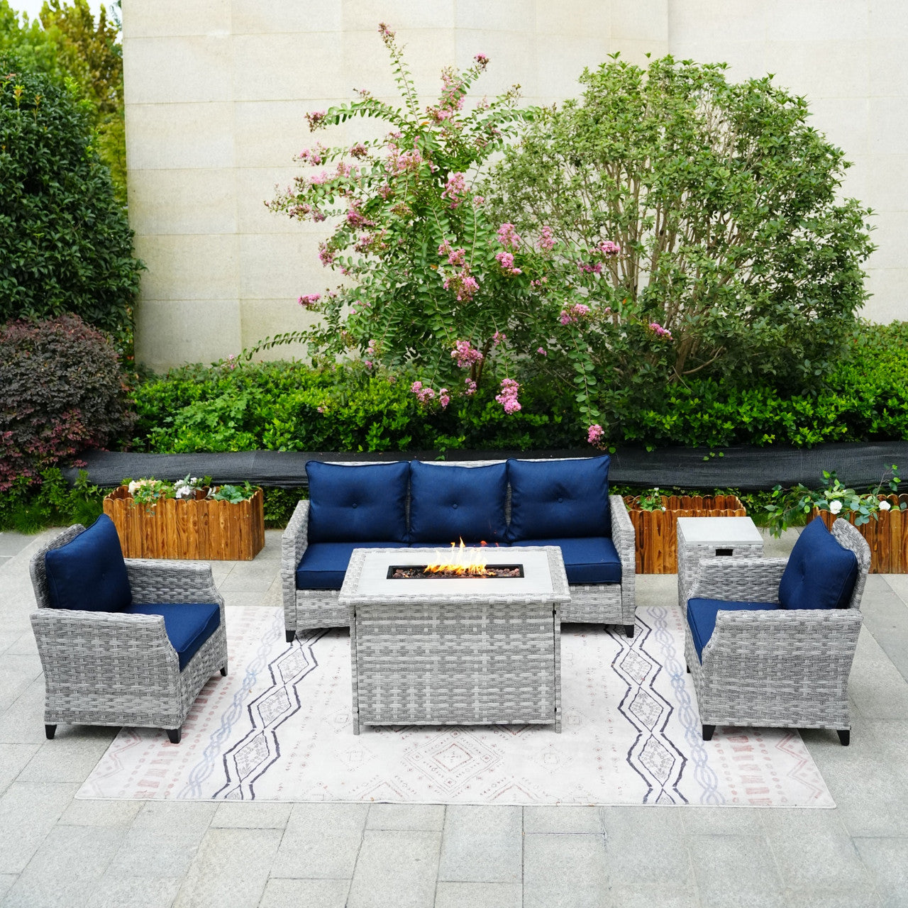 Blue Cushion Covers for Whole Set of PAF-1802-Set