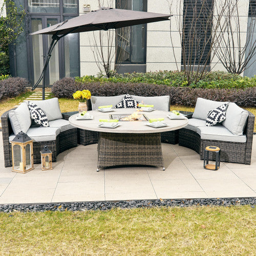 Sonoma 6-Seat Outdoor Fire Pit Set with Round Fire Pit Table (PAS-1205B+1108A)