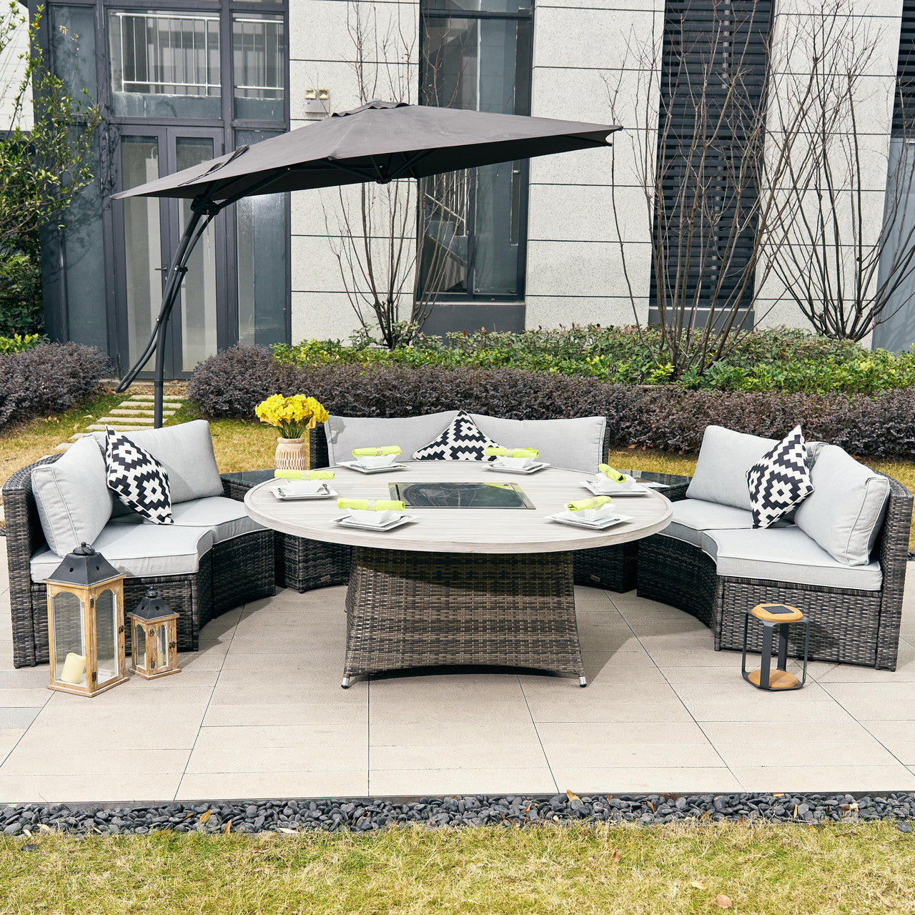 Modern, elegant, durable, versatile, outdoor.