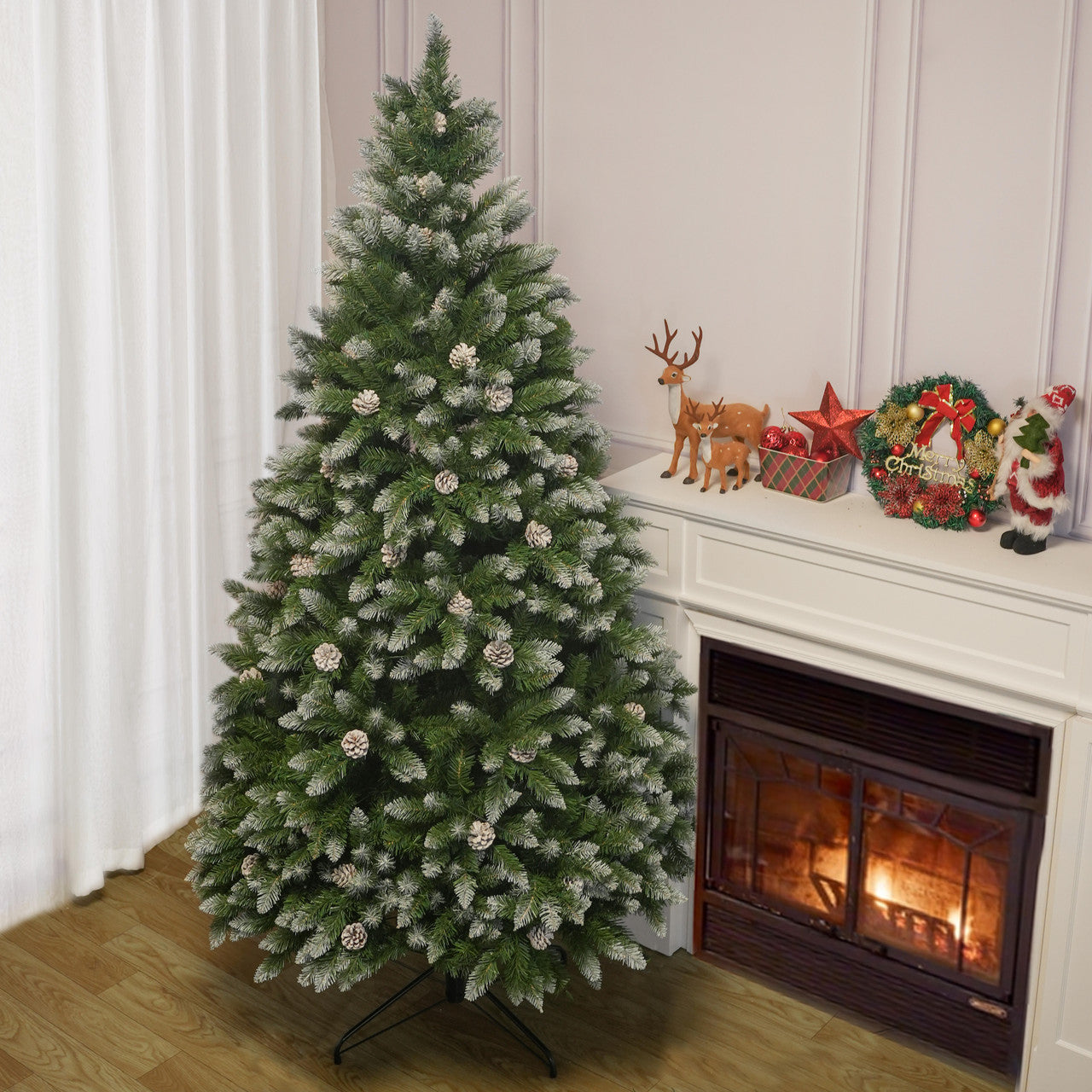 Luxury 5/6/7FT Prelit Artificial smart christmas tree xmas tree PE decorative christmas trees