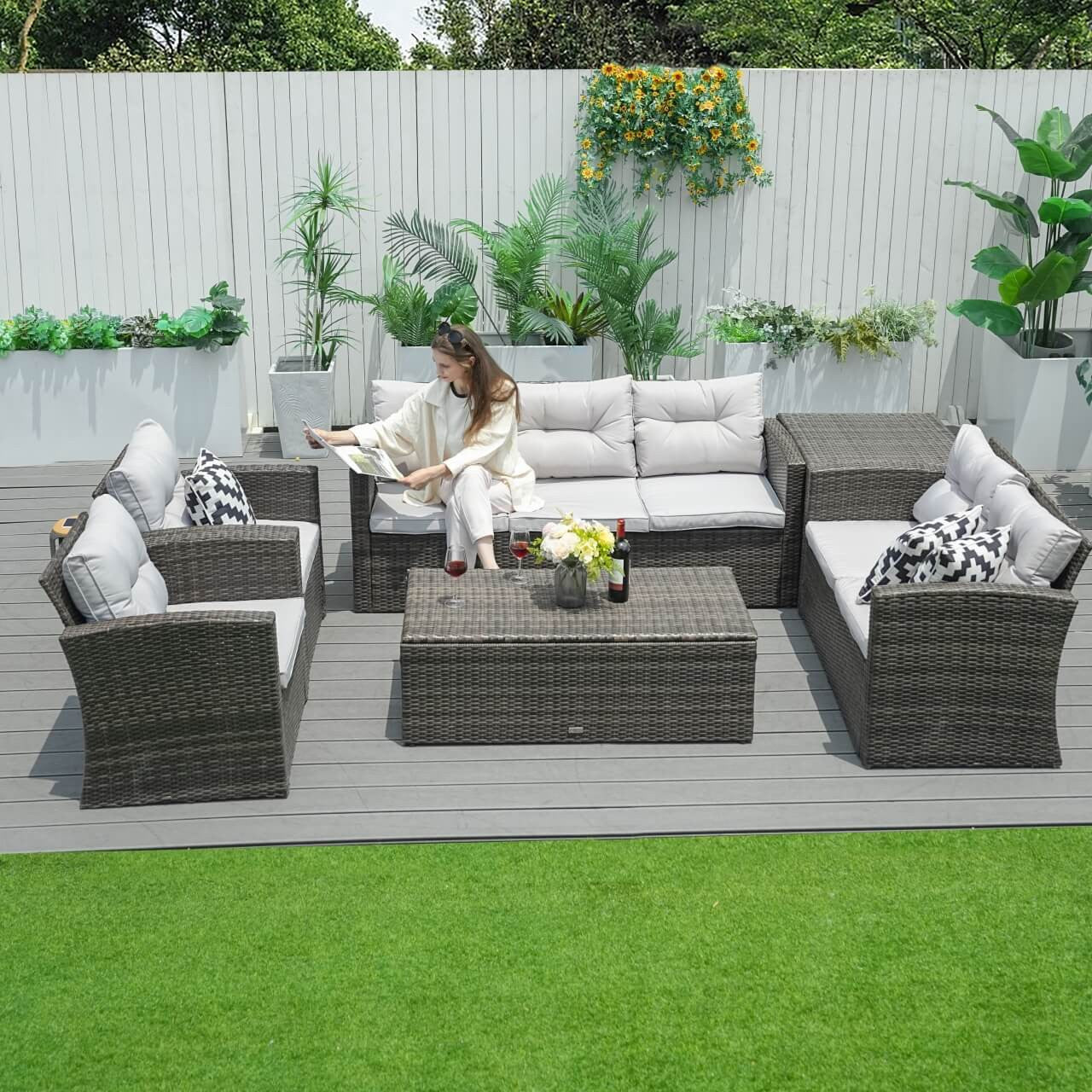 Cushions for Direct Wicker's 7 Seats Outdoor Conversation Set - PAS-1503
