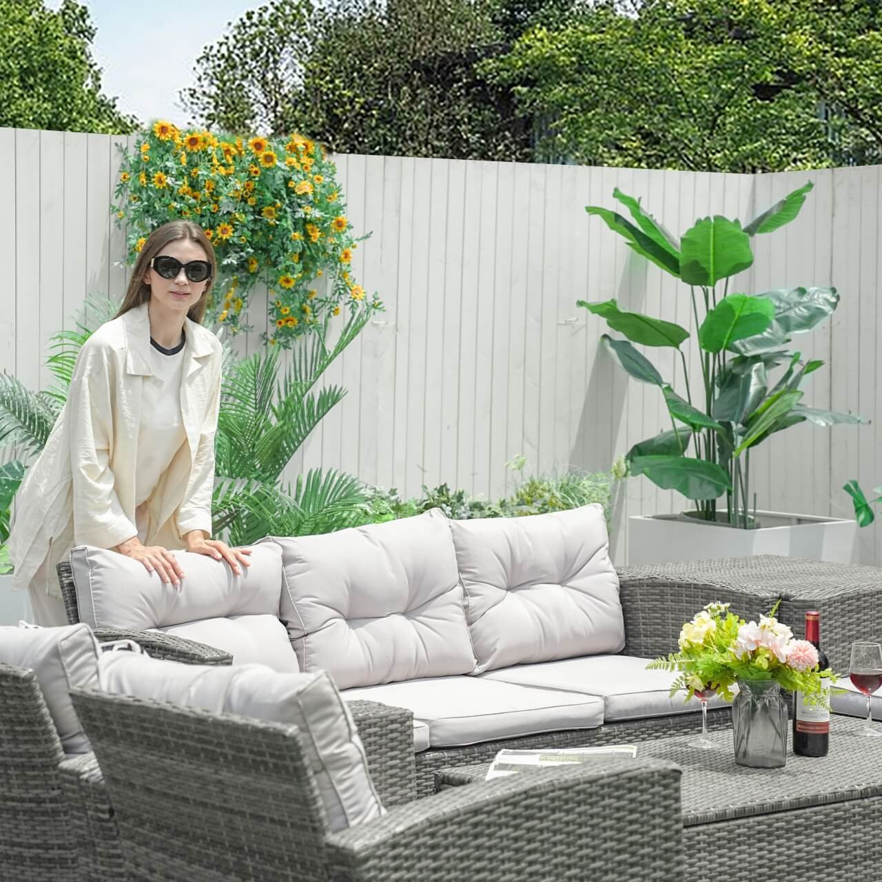 Cushions for Direct Wicker's 7 Seats Outdoor Conversation Set - PAS-1503