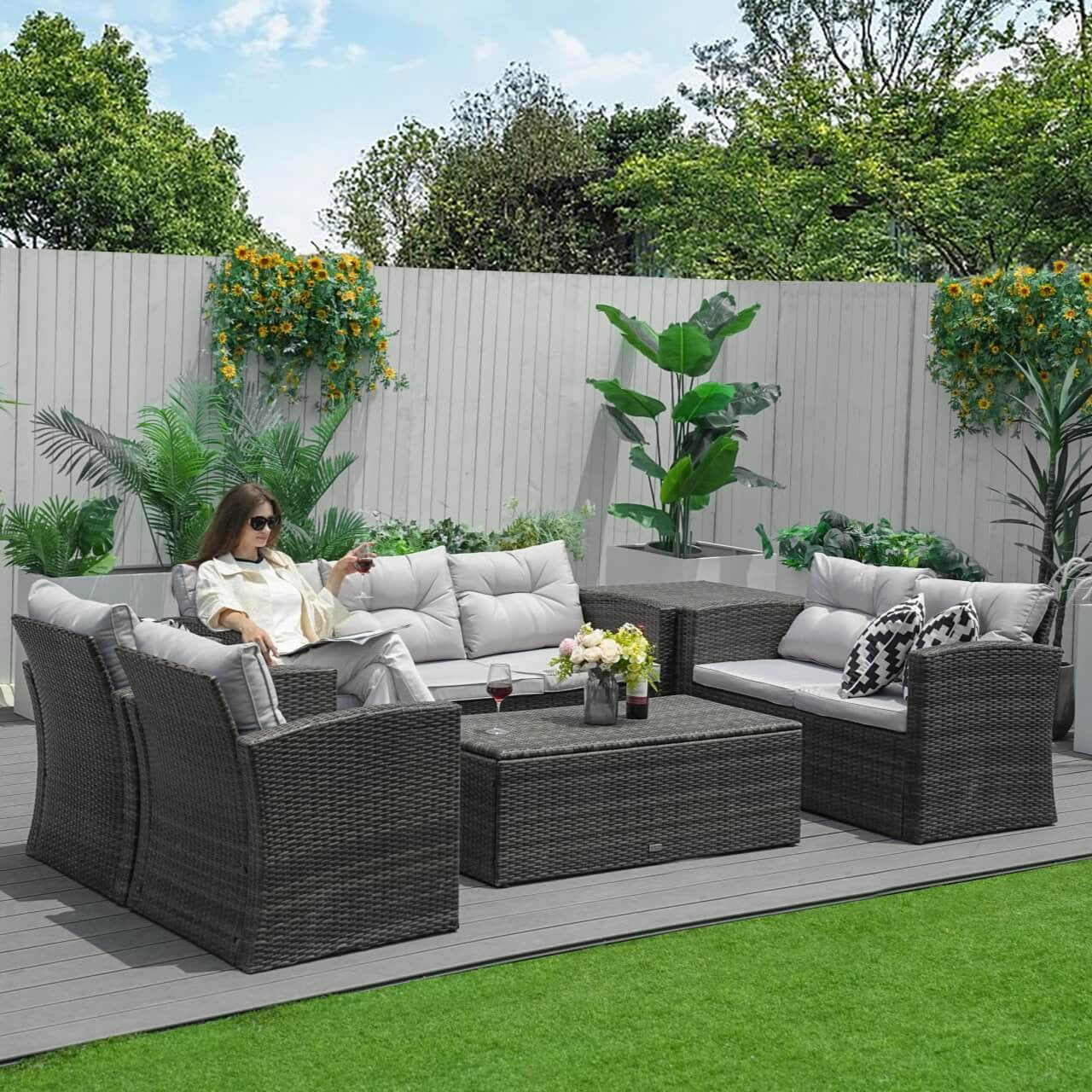 Cushions for Direct Wicker's 7 Seats Outdoor Conversation Set - PAS-1503