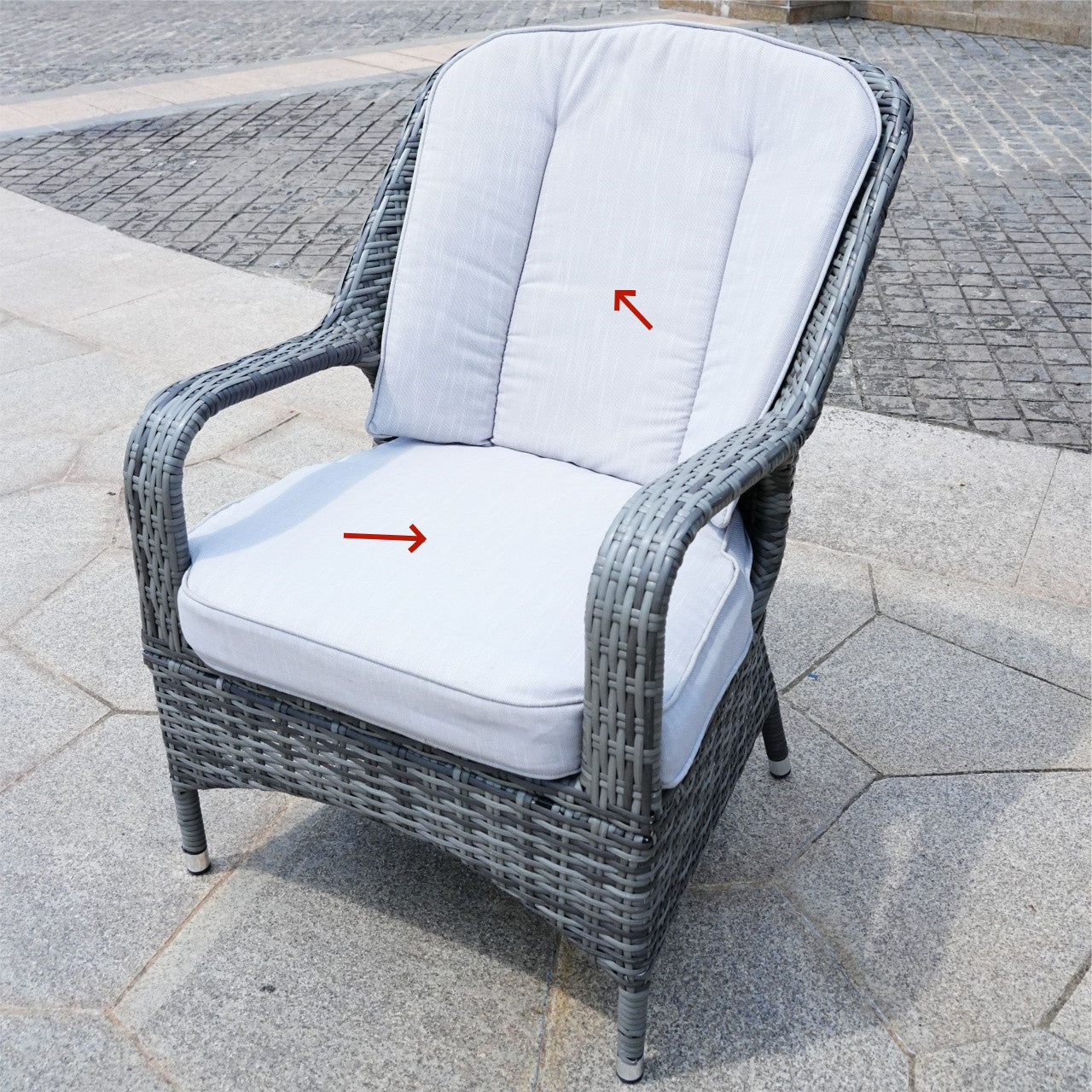 Seat Cushion and Back Cushion for a PAC-009 Chair in Gray