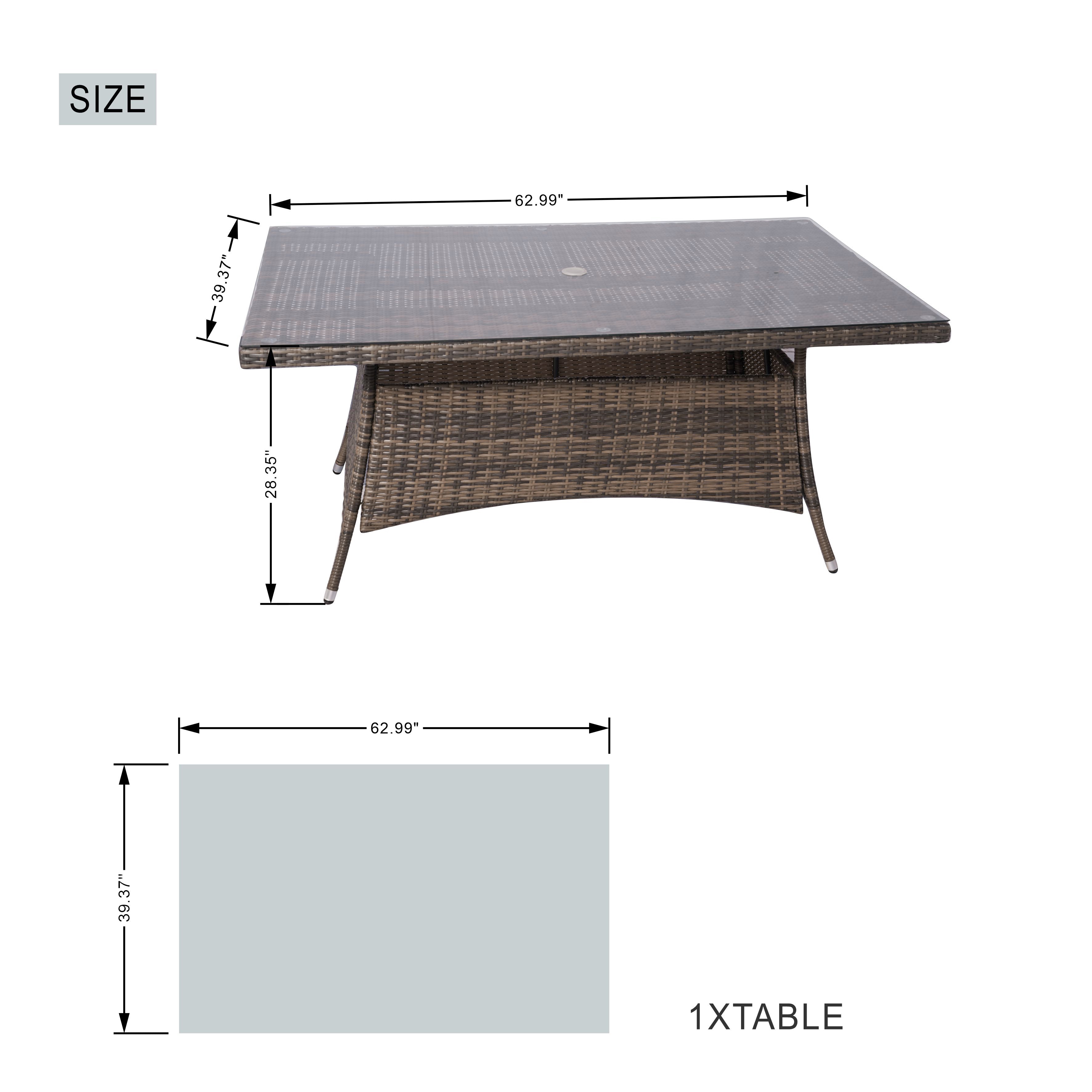 Hampton 6-Seat Outdoor Dining Set with Rectangular Dining Table (PAD-1712+1122)