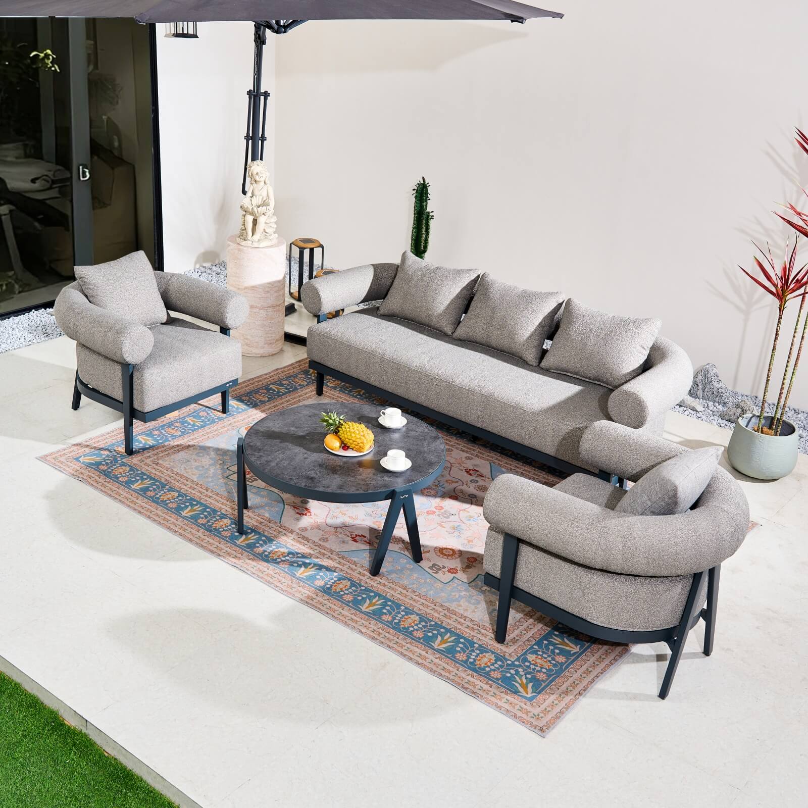 Numa-Style Malba 5-Seat Sofa Set with Coffee Table