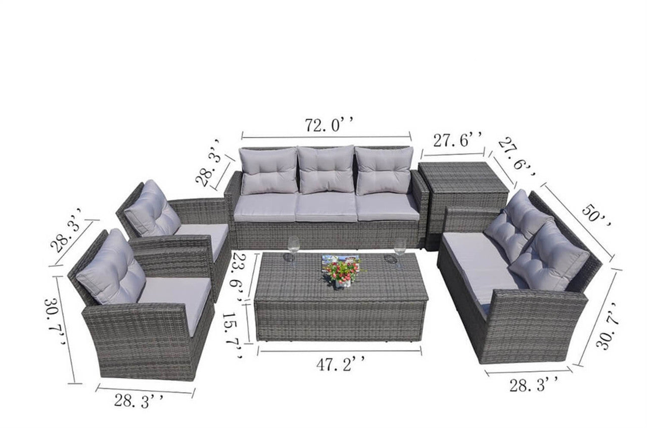 Cushions for Direct Wicker's 7 Seats Outdoor Conversation Set - PAS-1503