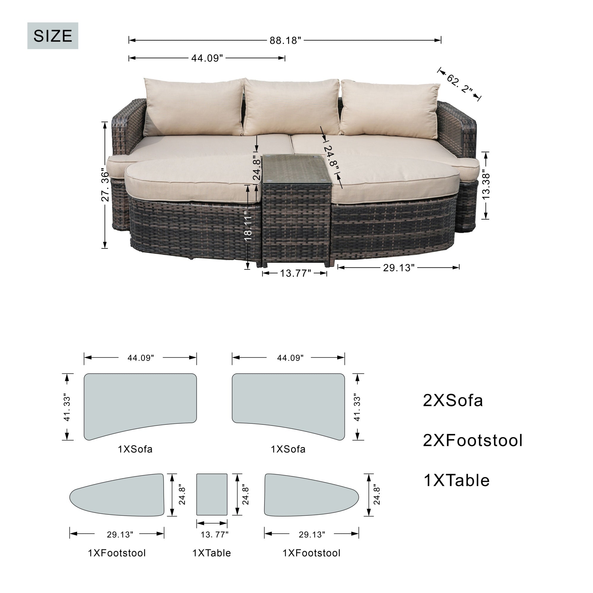 Outdoor Daybed (PAL-1202)