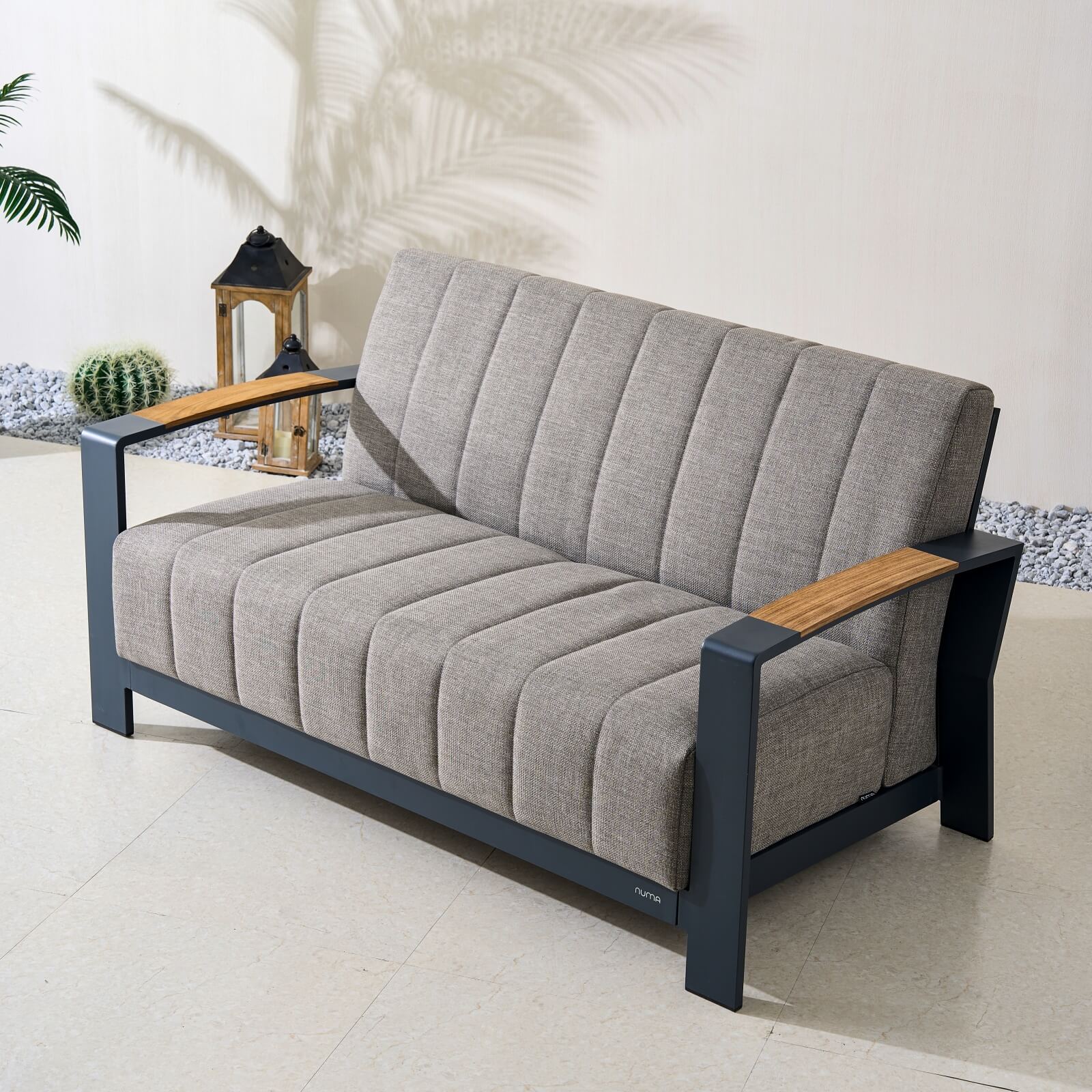 Pre-Order Numa-Style Lunar 2-Seat Sofa with Teak Accents