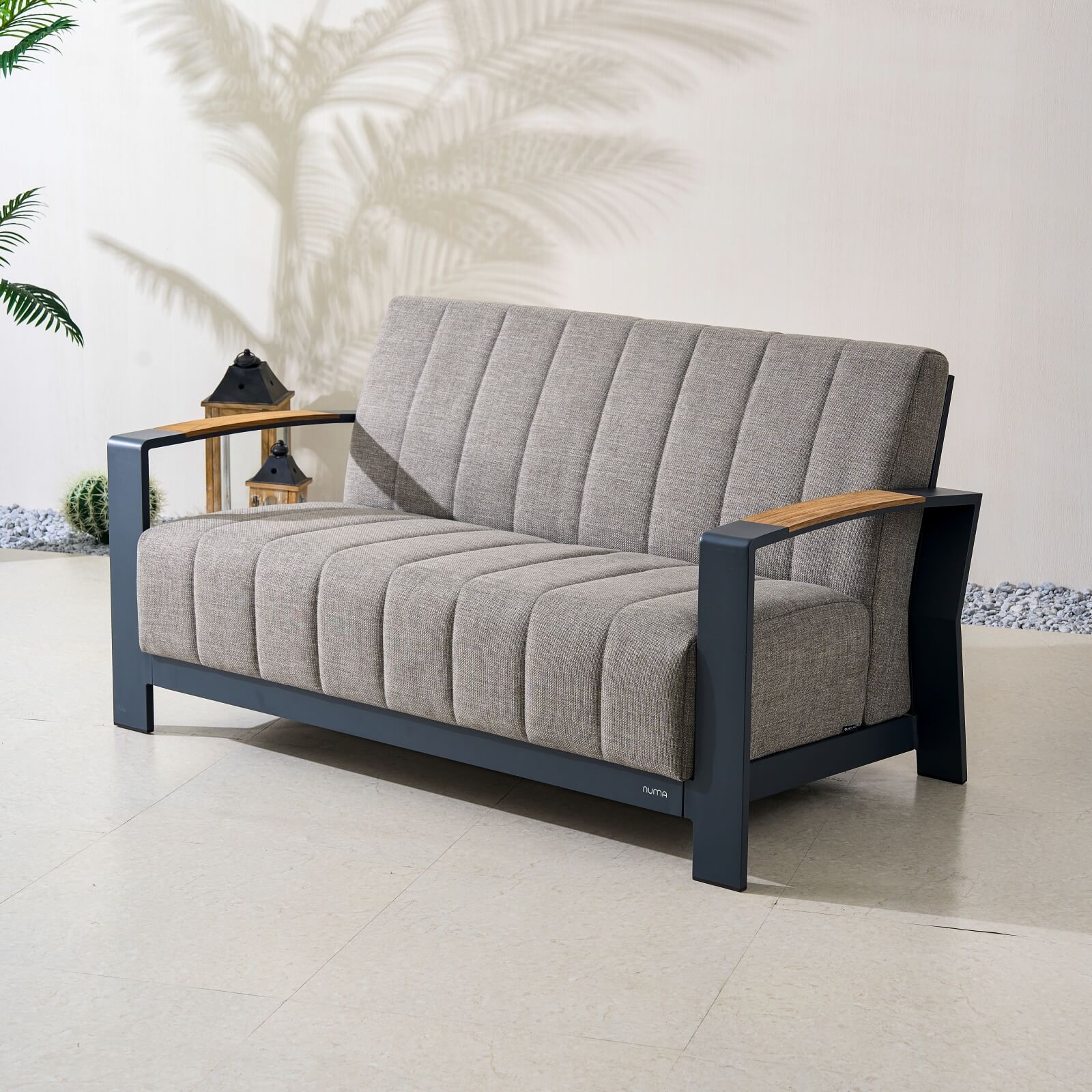 Pre-Order Numa-Style Lunar 2-Seat Sofa with Teak Accents