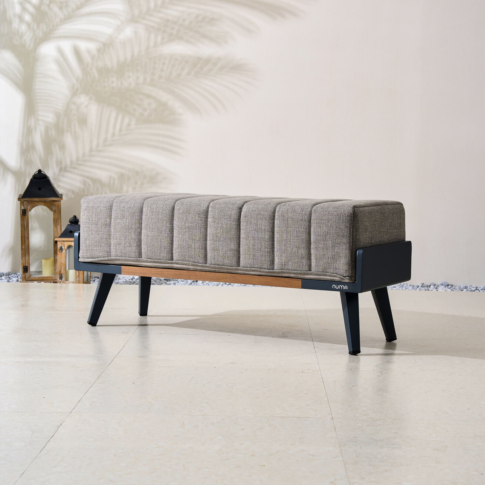 Pre-Order Numa-Style Lunar Bench with Teak Accents