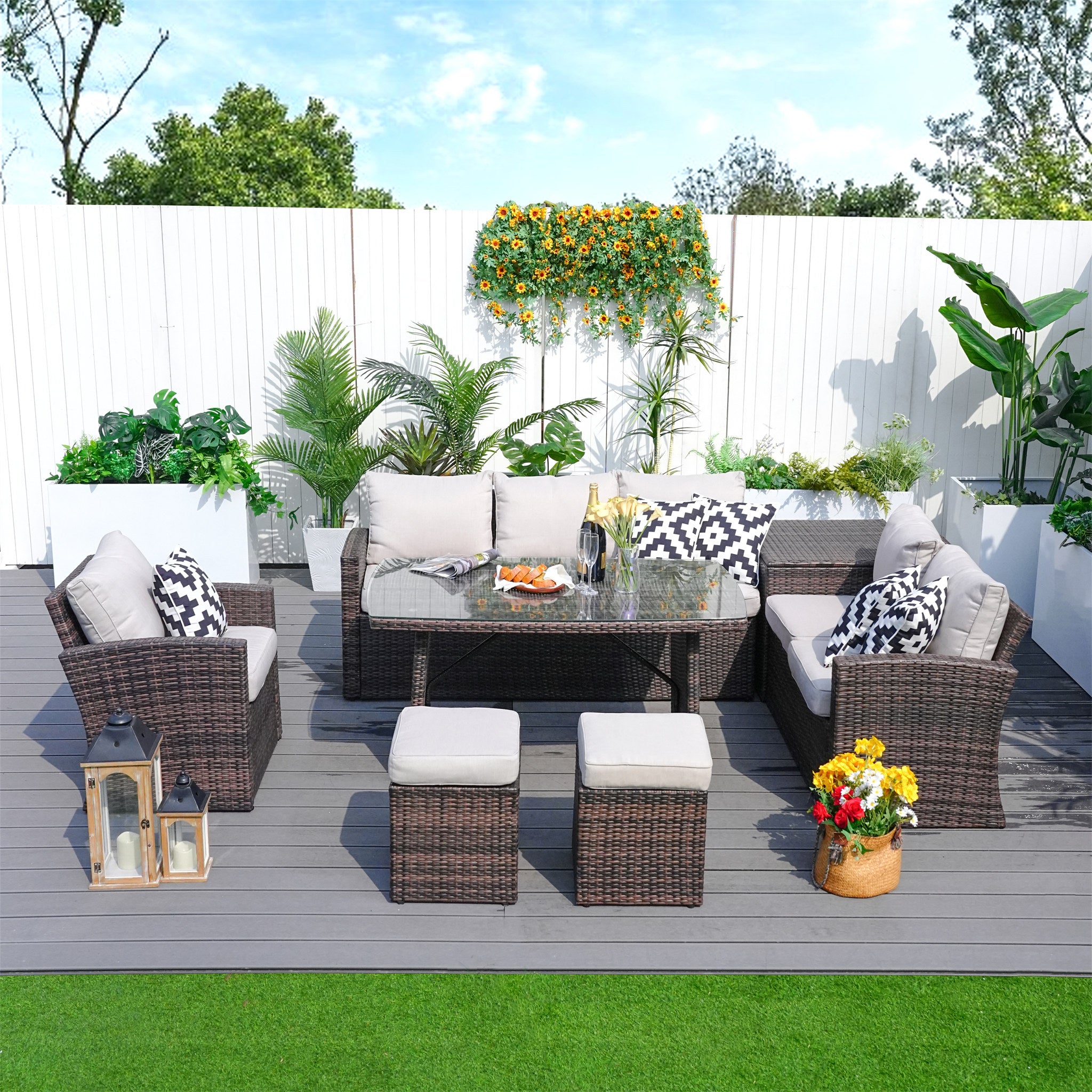 Santiago 7-Pieces Outdoor Conversation Set (PAS-1403B)
