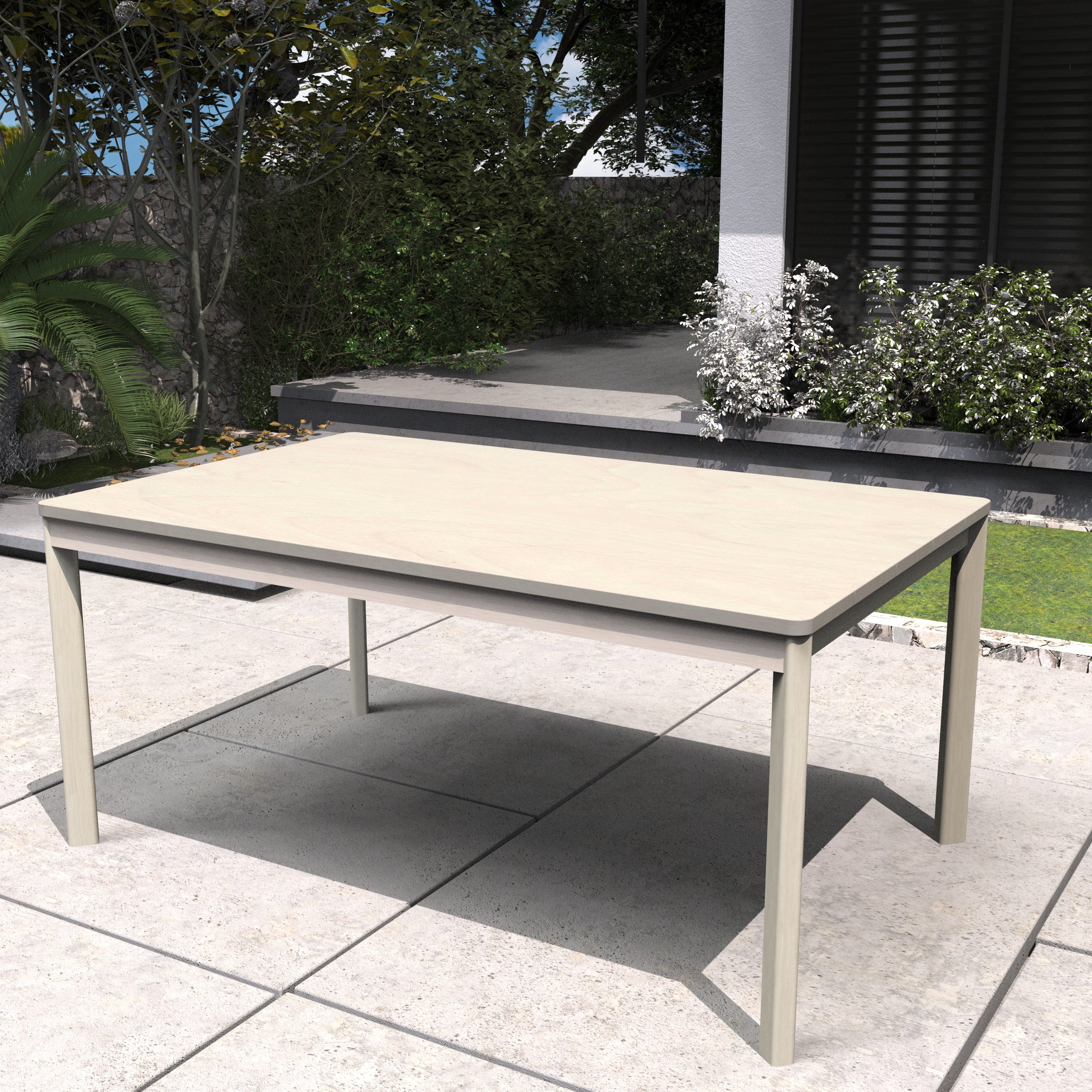 Solid Acacia Wood Dining Table – 63" Rectangular Table for Indoor & Outdoor Use