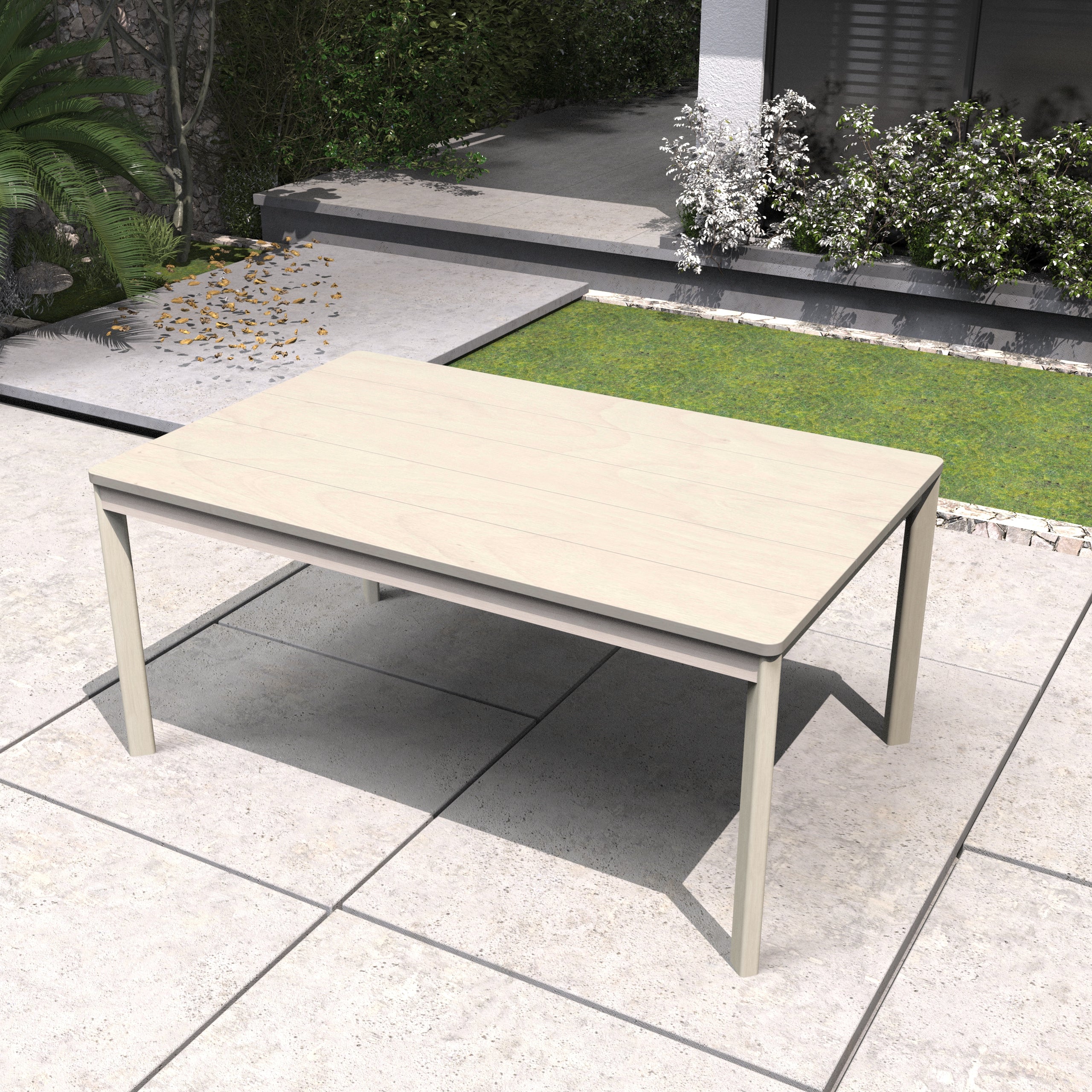 Solid Acacia Wood Dining Table – 63" Rectangular Table for Indoor & Outdoor Use