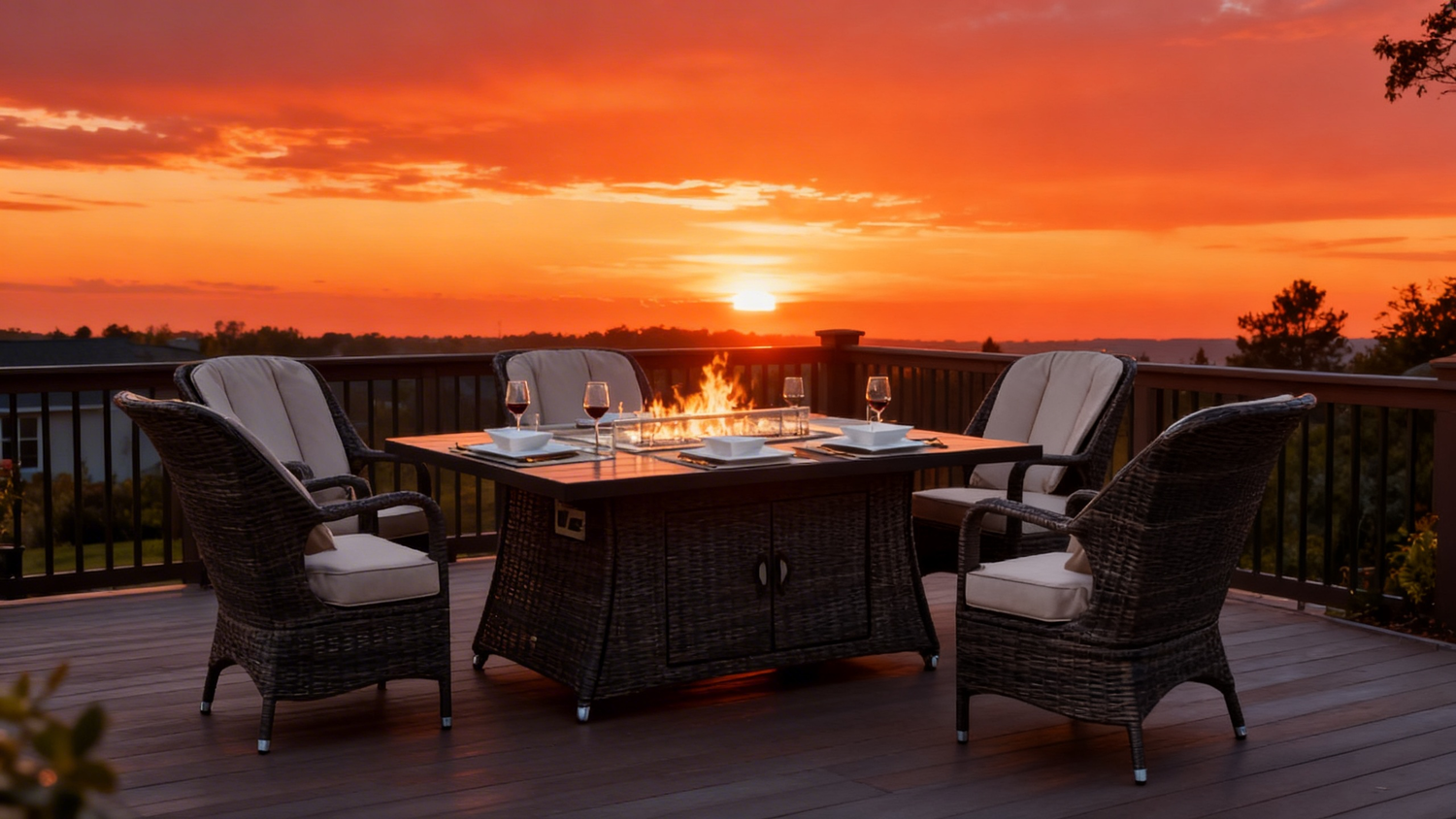 An excellent choice - Direct Wicker Parma 6-Seater Outdoor Fire Pit Dining Set