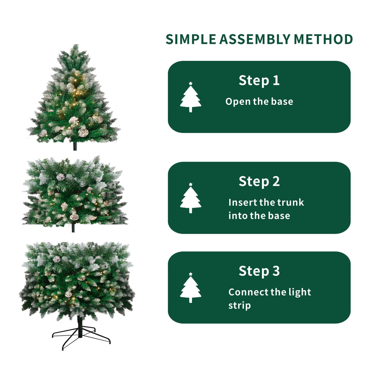 Luxury 5/6/7FT Prelit Artificial smart christmas tree xmas tree PE decorative christmas trees