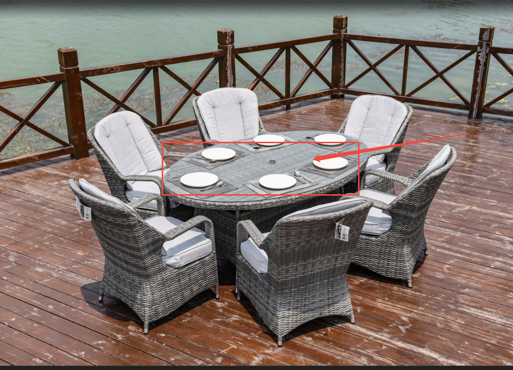 Replacement | The whole grey rattan table of PAD-1713