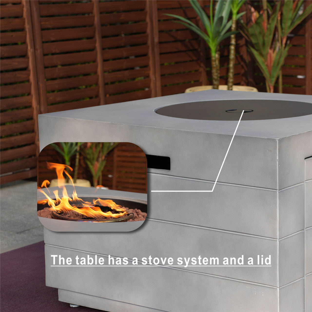 Venetian Square Fire Pit Table for Outdoor Use (PAG-2140)