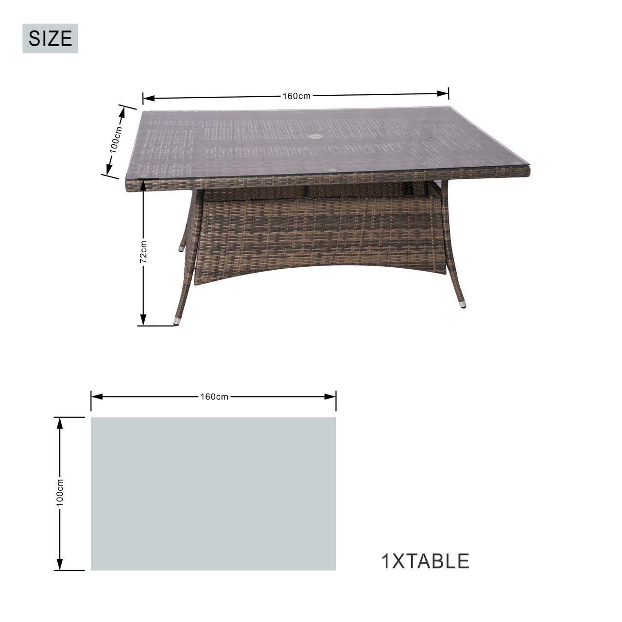 Parma 6-Seat Outdoor Dining Set - Rectangular Dining Table (PAD-1712)