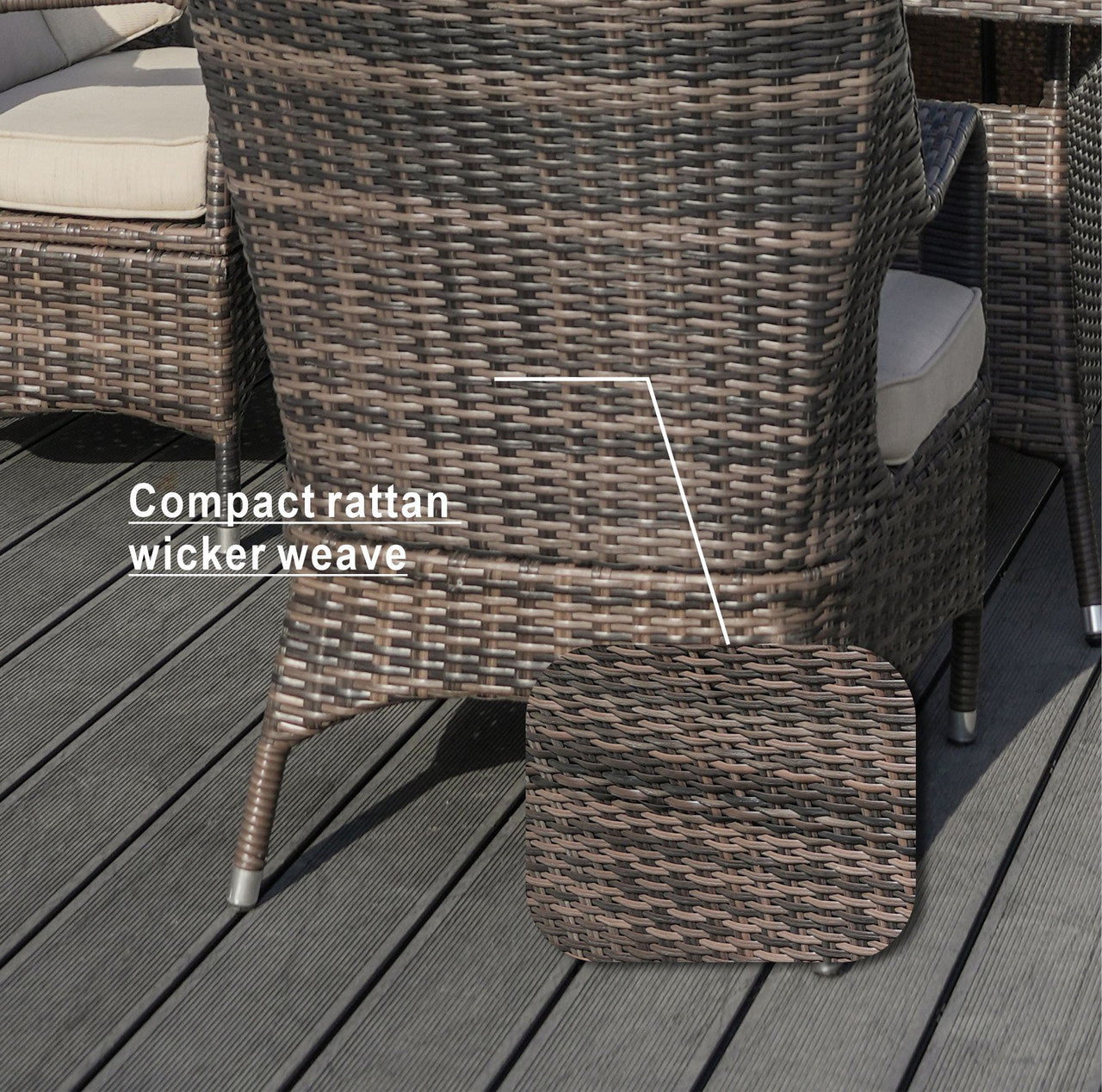 Parma 6-Seat Outdoor Dining Set - Rectangular Dining Table (PAD-1712)