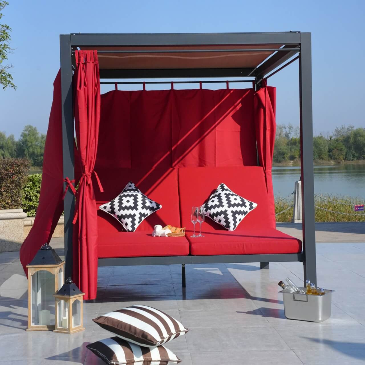 Red Curtains and Cushion Covers for Whole Set of PAL-1129B 