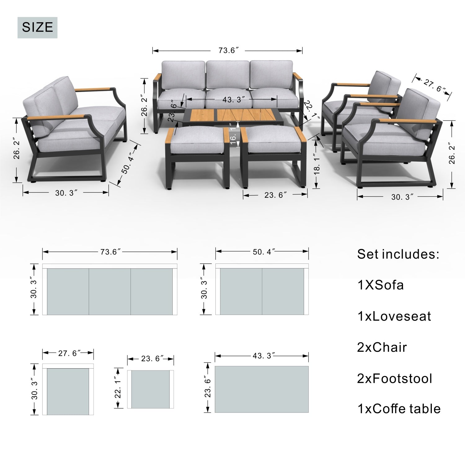 Conversation Sofa with Drink Cooler (PAS-2101)