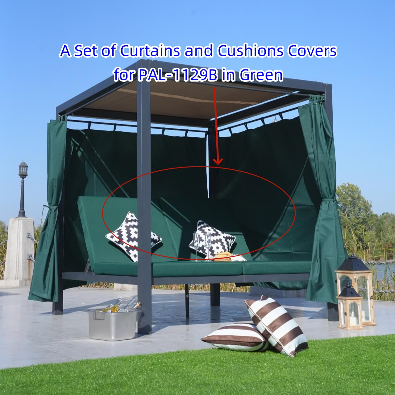 Daybed with Canopy for Outdoor Use (PAL-1129B)