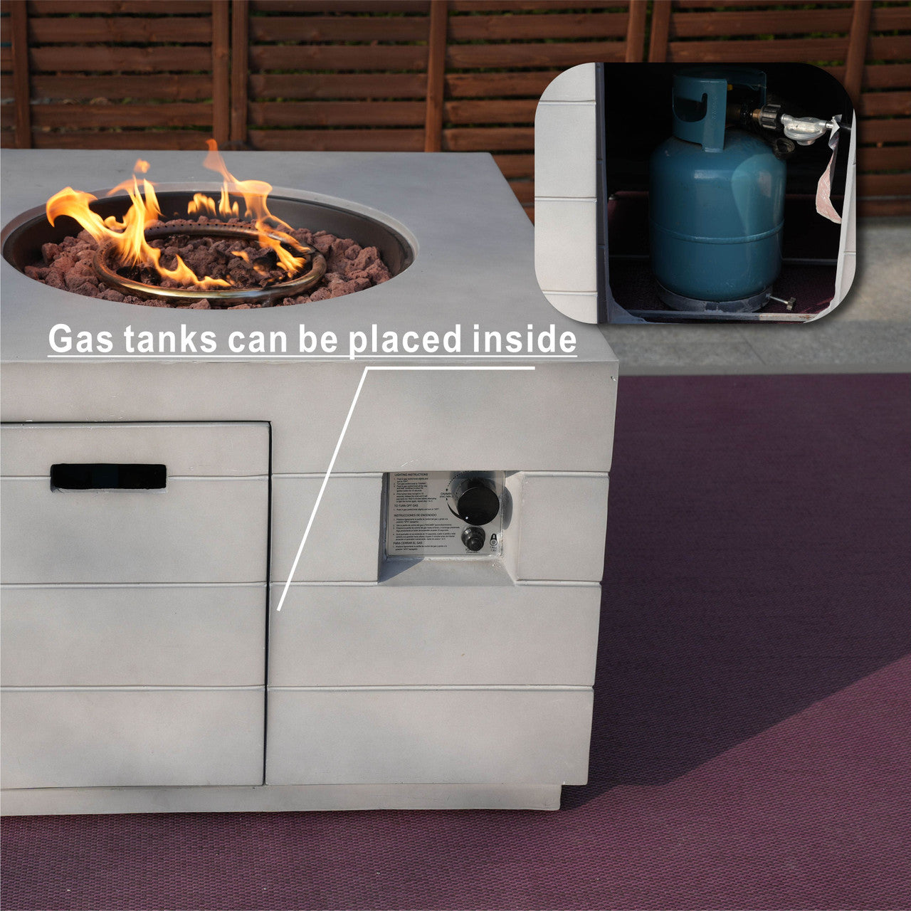 Venetian Square Fire Pit Table for Outdoor Use (PAG-2140)