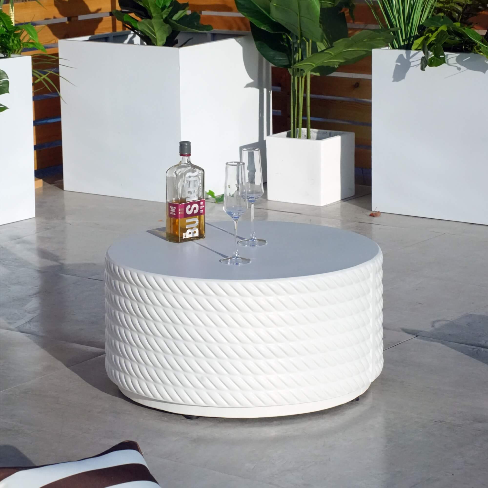White Waterproof Fashionable Coffee Table – Stylish and Practical Indoor Accent