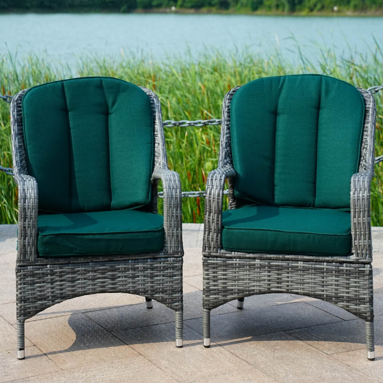 Green Cushion Covers for a Set of Patio Chair (PAC-009-Cover)