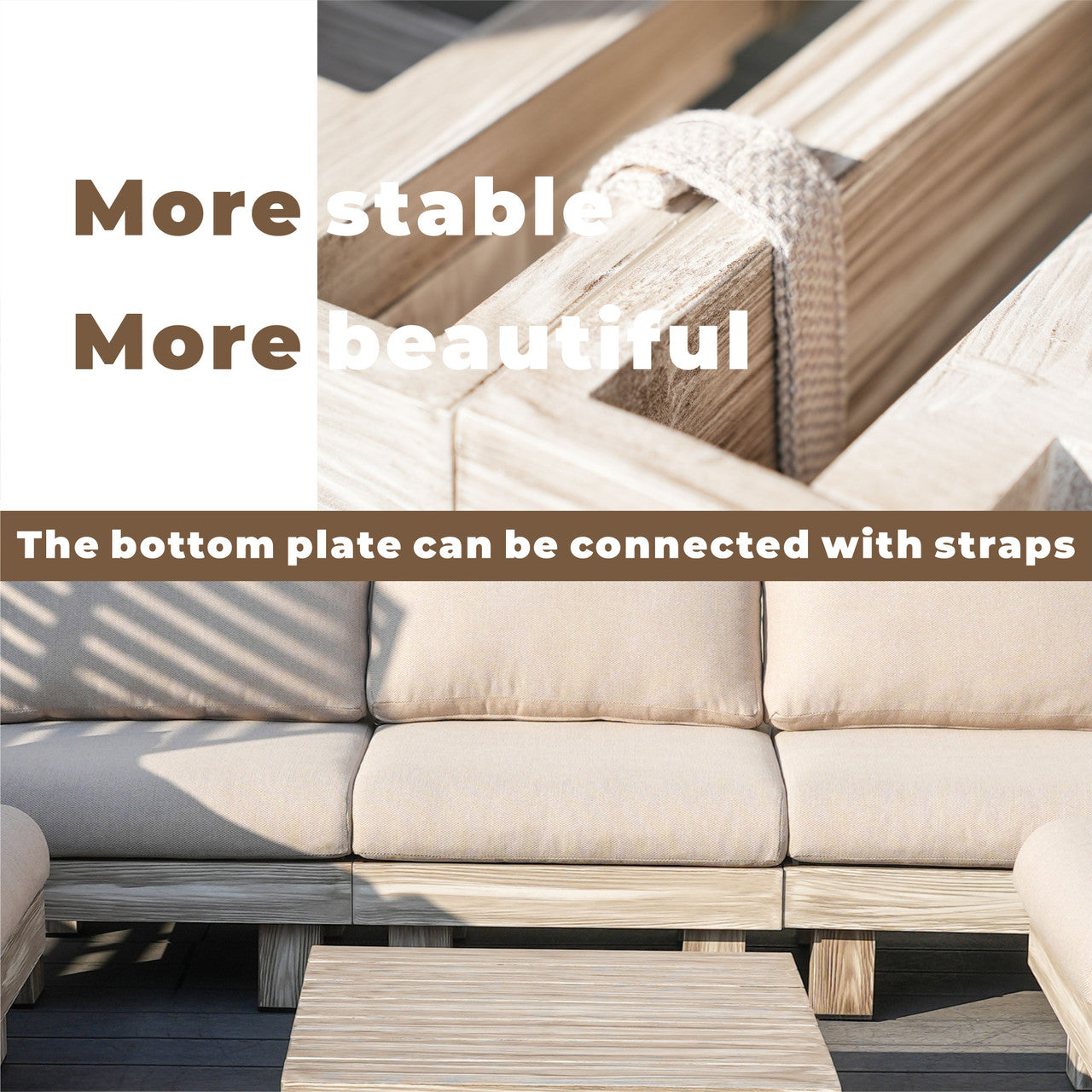Minimalist Armless Modular Sofa & Coffee Table Set | Comfortable, Durable Outdoor Furniture  PAS-2510