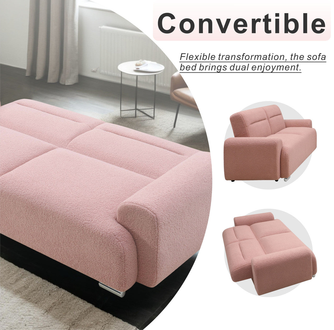 Stylish Small Three-Person Sofa Bed | Foldable & Easy to Handle