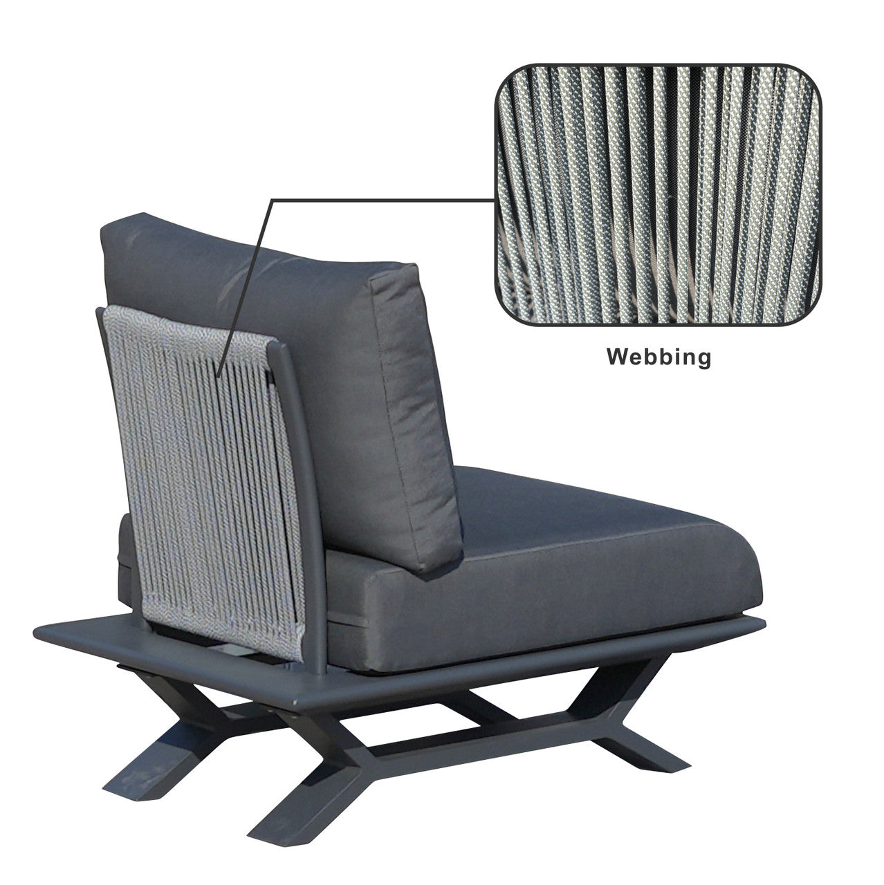 High-grade teak handrails aluminum dew pipe sofa garden set
