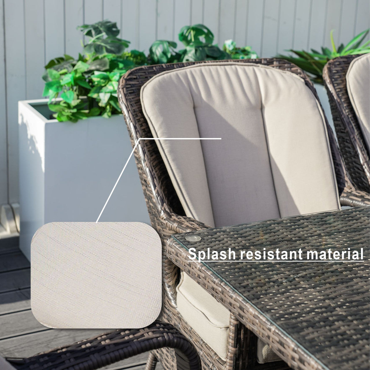 Parma 6-Seat Outdoor Dining Set - Rectangular Dining Table (PAD-1712)