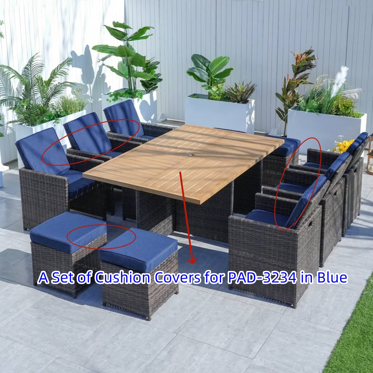 Cushion Covers for Whole Set PAD-3234 by Direct Wicker Patio