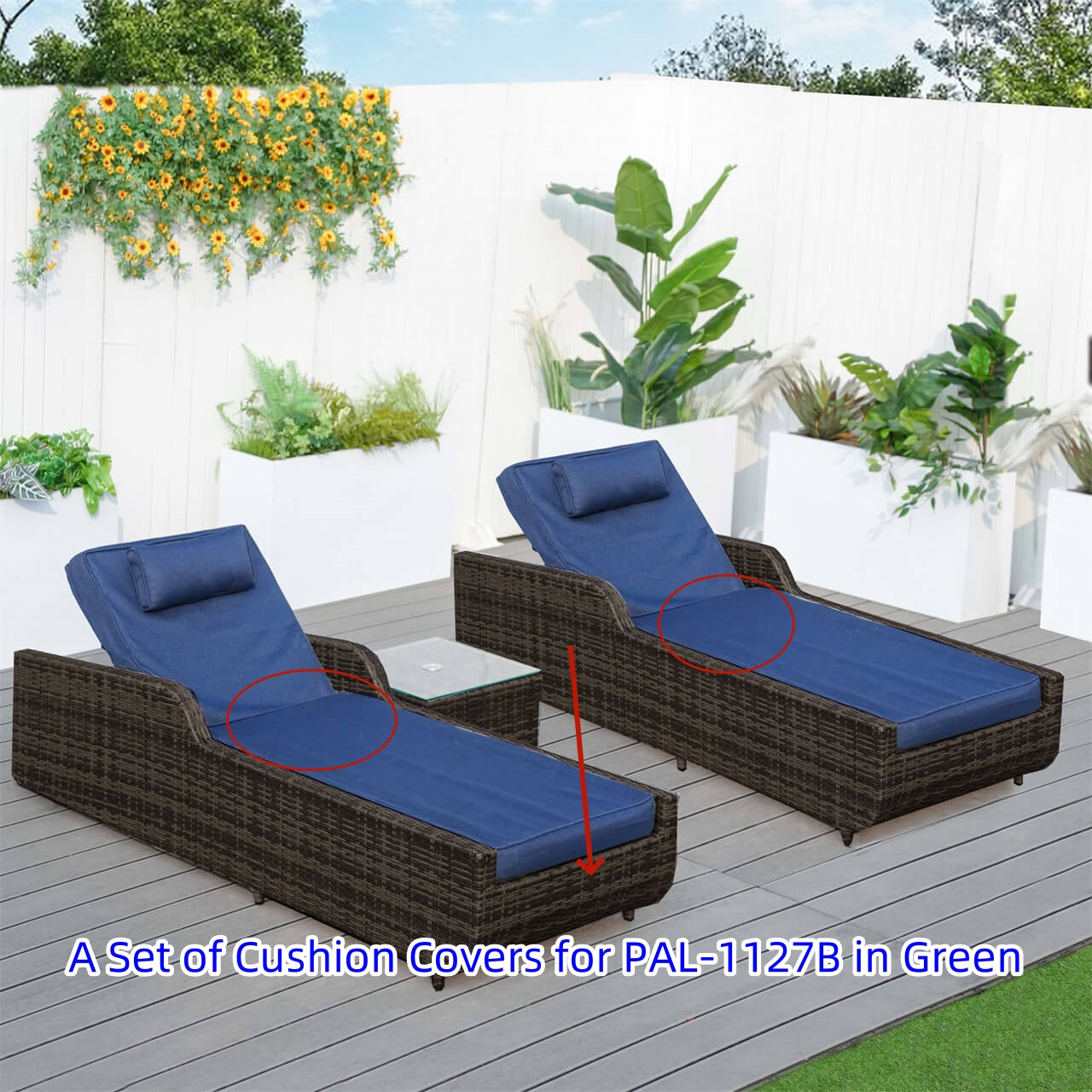 Cushion Covers for Outdoor Chaise Lounge (PAL-1127B)