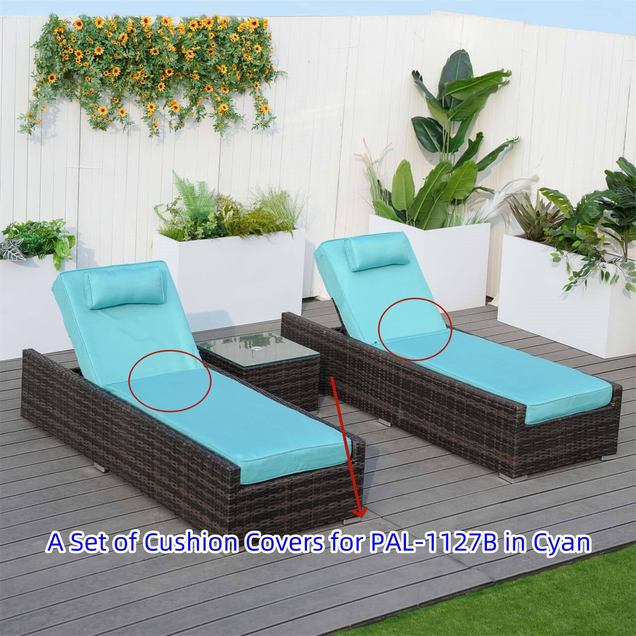 Cushion Covers for Outdoor Chaise Lounge (PAL-1127B)