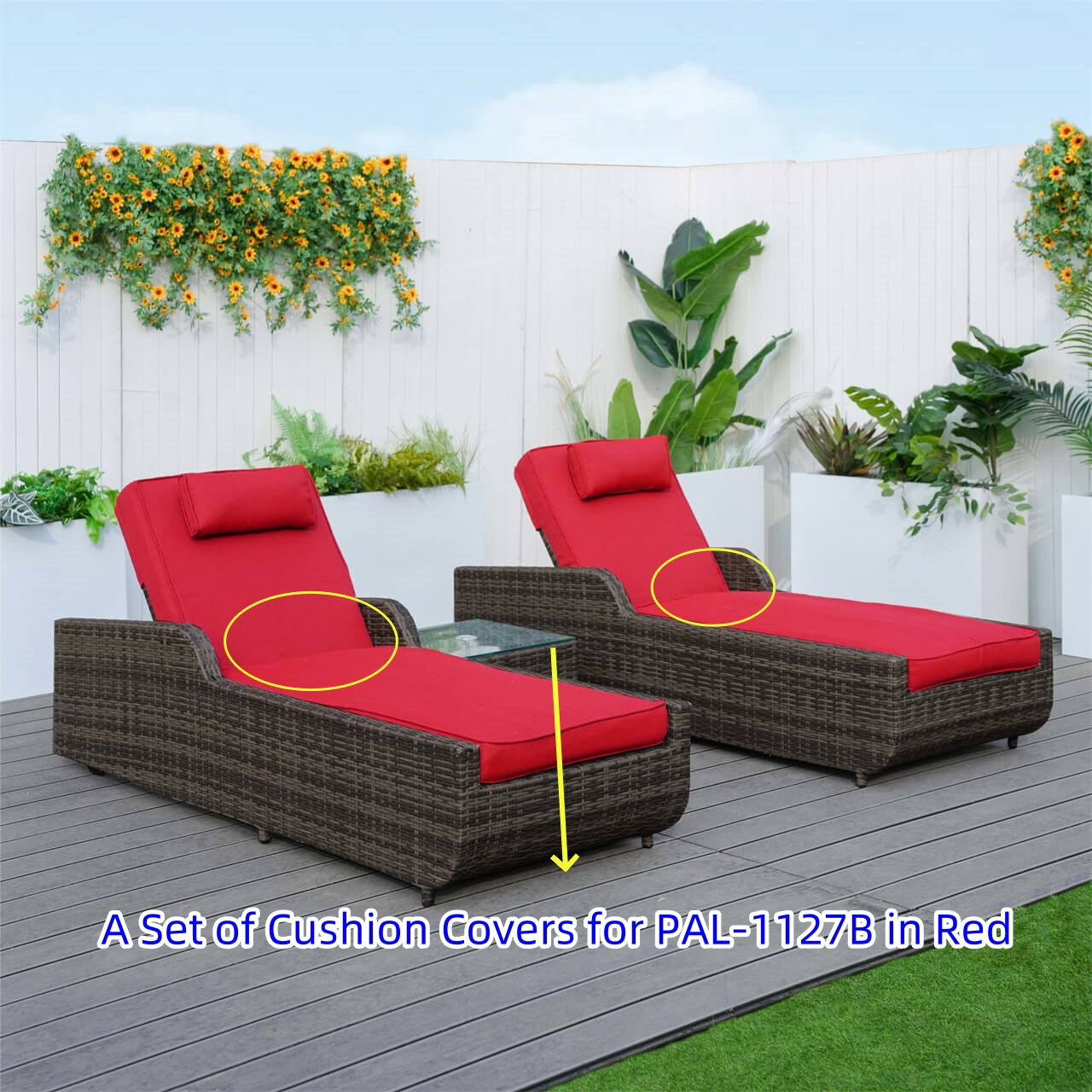 Cushion Covers for Outdoor Chaise Lounge (PAL-1127B)